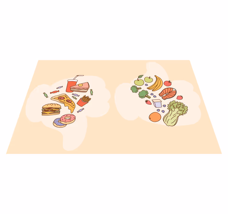 Set de table enfant éléments sur le thème de la nourriture - TenStickers