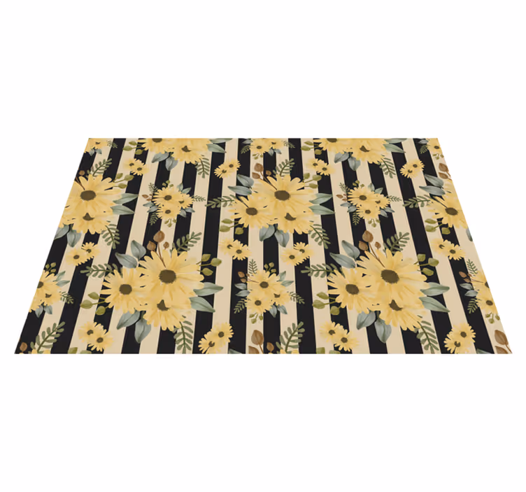 Set de table original motif rayures florales - TenStickers