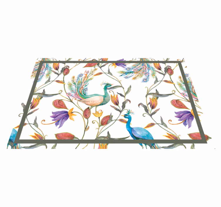 Set de table original motif floral paon - TenStickers