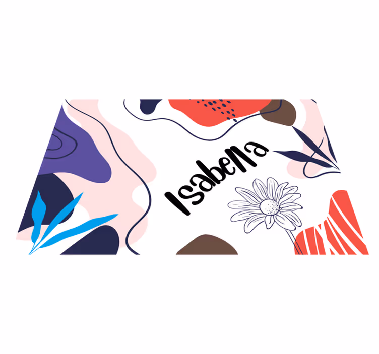 Set de table avec prénom floral abstrait coloré - TenStickers