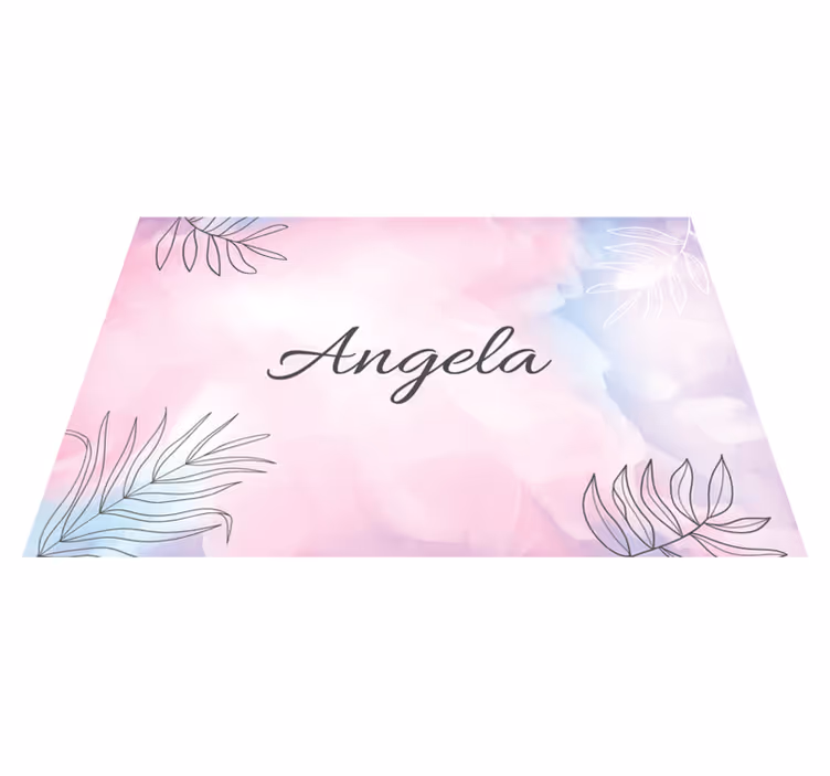 Set de table avec prénom plat élégant fleuri - TenStickers