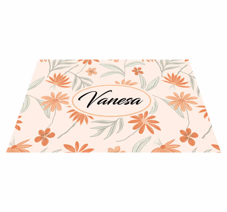Set de table avec prénom arrangement botanique personnalisé - TenStickers