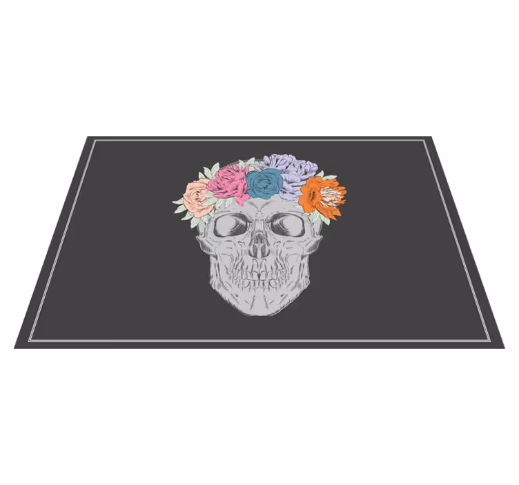 Set de table original couronne florale de crâne - TenStickers
