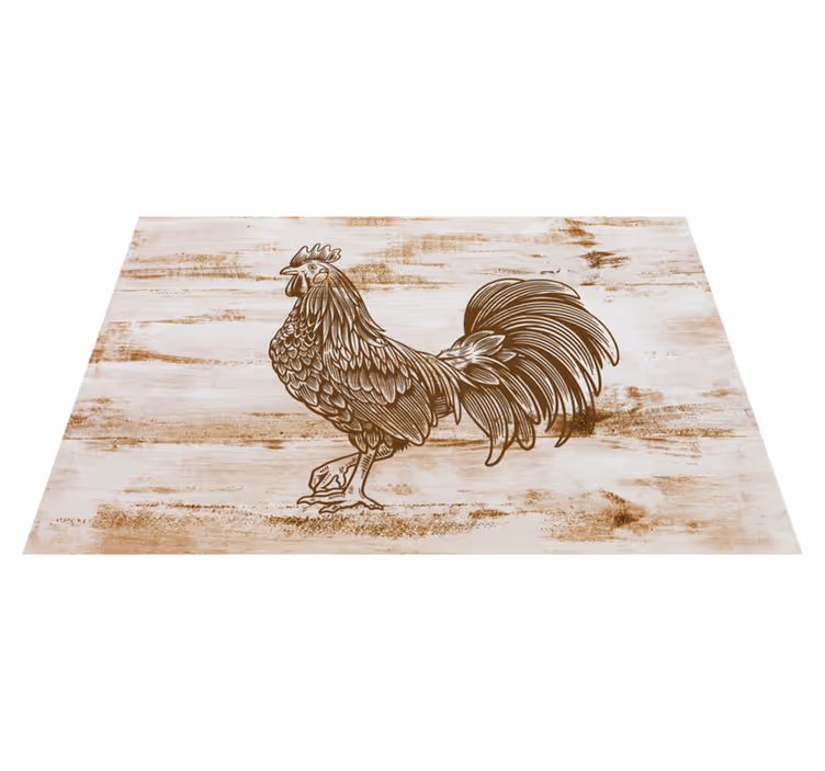 Set de table moderne illustration de coq stylée - TenStickers
