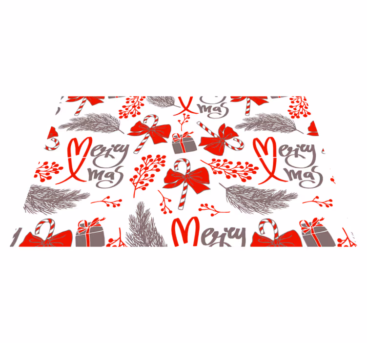 Set de table noel sticker rouge et gris - TenStickers
