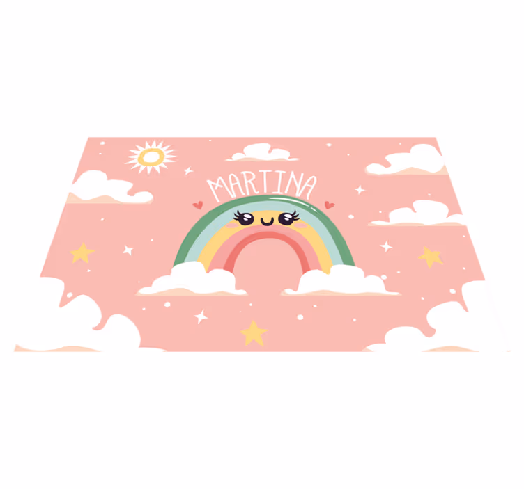 Set de table enfant scène de arc-en-ciel joyeuse - TenStickers