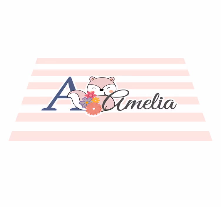 Set de table enfant renard mignon avec fleurs - TenStickers