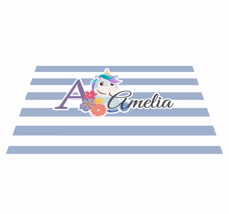 Set de table enfant illustration de nom licorne - TenStickers
