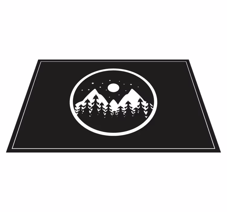 Set de table moderne paysage de montagne rond - TenStickers