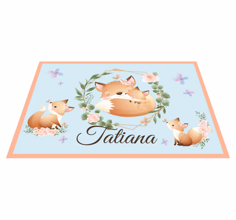 Set de table enfant famille de renards mignons - TenStickers