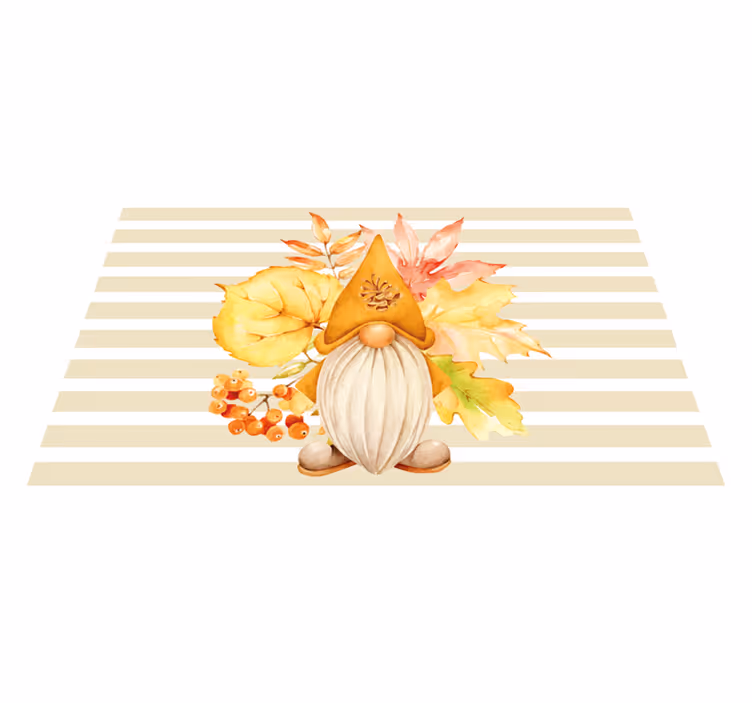 Set de table original gnome avec feuilles d'automne - TenStickers