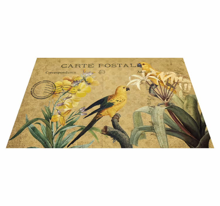 Set de table original carte postale florale vintage - TenStickers