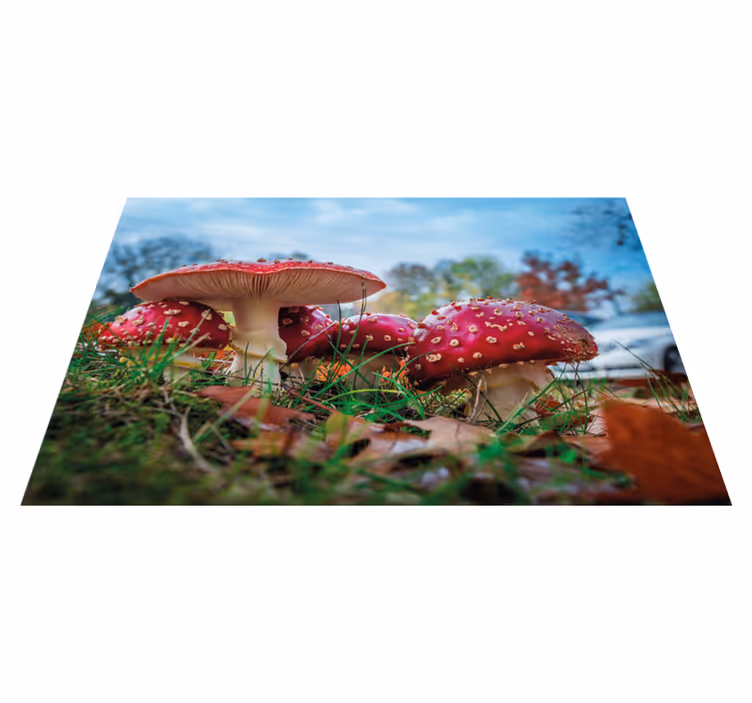 Set de table moderne scène culinaire aux champignons - TenStickers