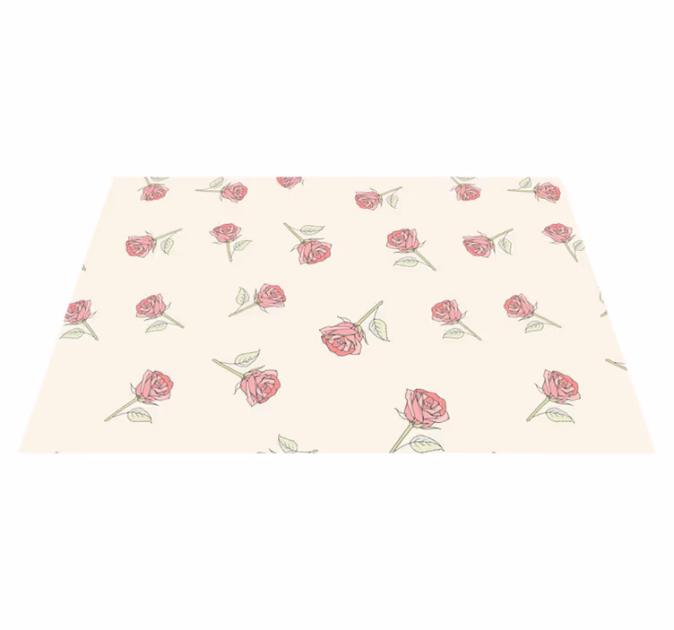 Set de table original motif floral roses - TenStickers