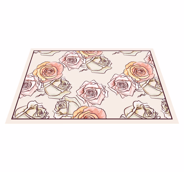 Set de table original arrangement floral rose - TenStickers