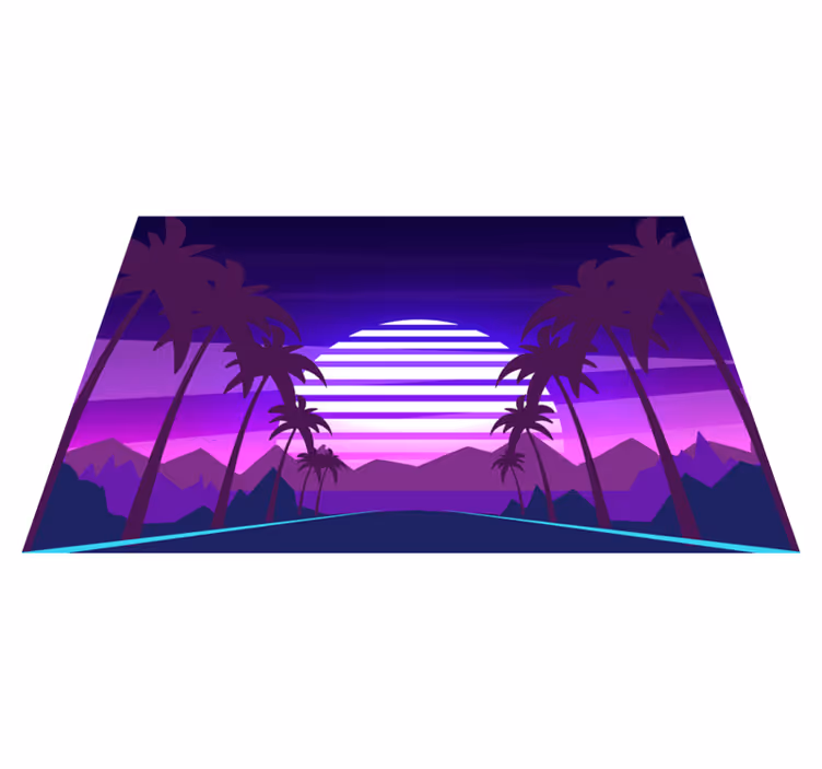 Set de table moderne scène de coucher de soleil tropicale - TenStickers