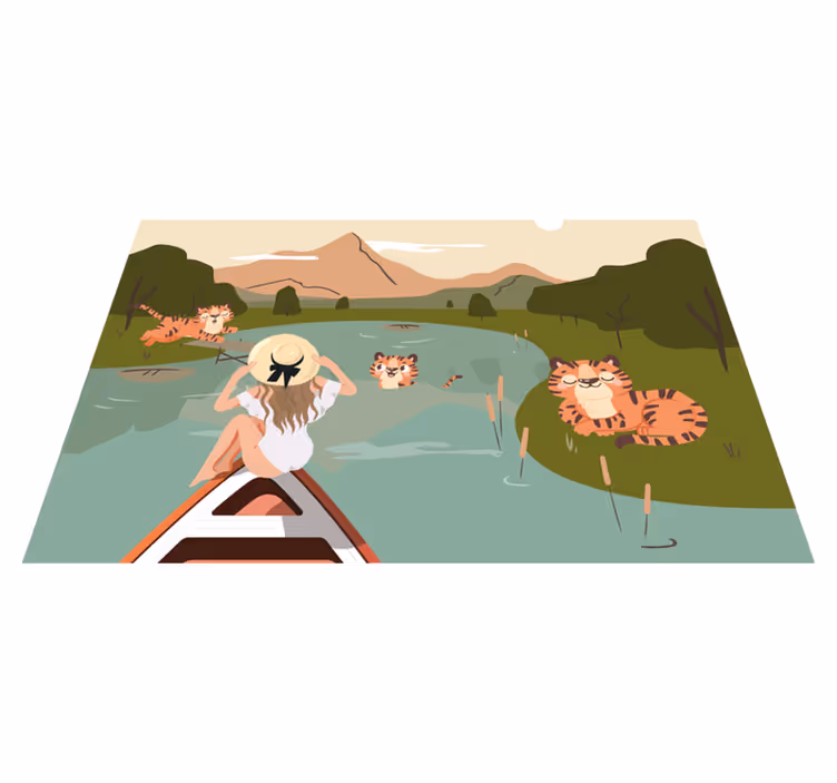 Set de table enfant scène de tigres joueurs - TenStickers