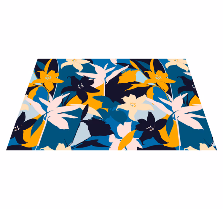 Set de table original motif floral turquoise - TenStickers