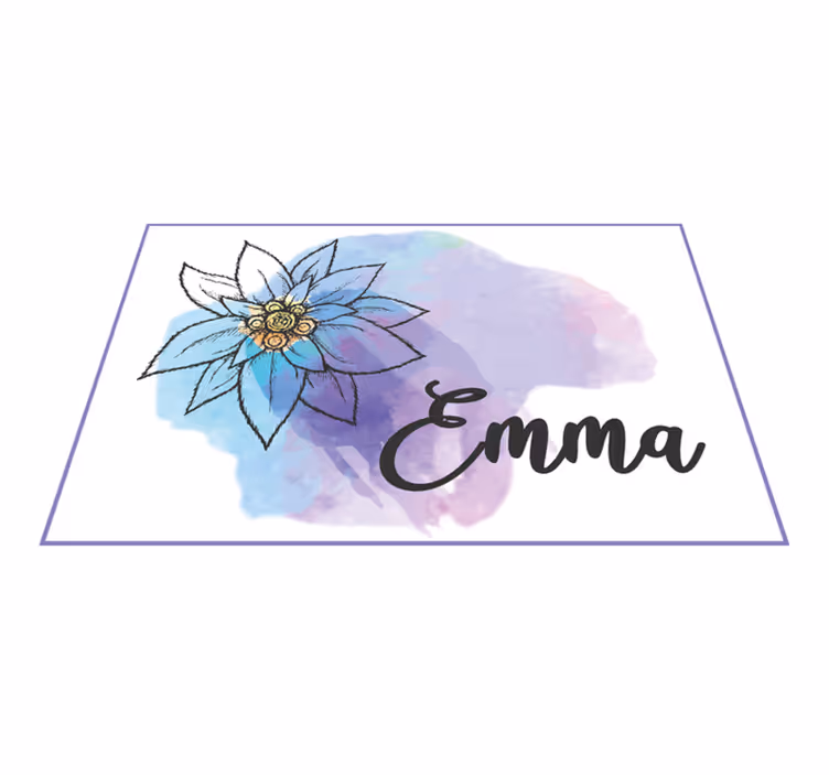 Set de table design Edelweiss avec prénom - TenStickers