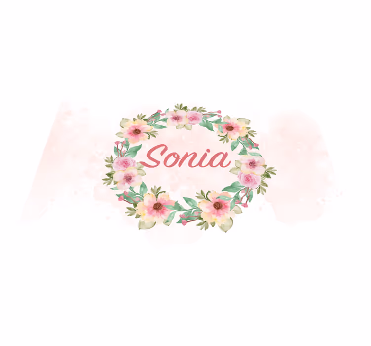 Set de table design nom fleurs aquarelles - TenStickers