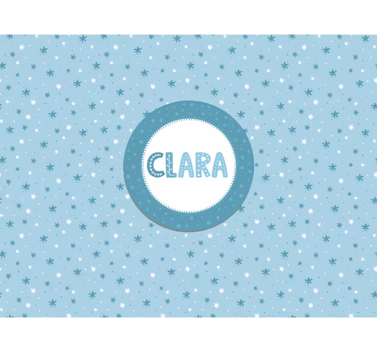 Tapisserie murale chambre bébé nom personnalisable étoiles - TenStickers