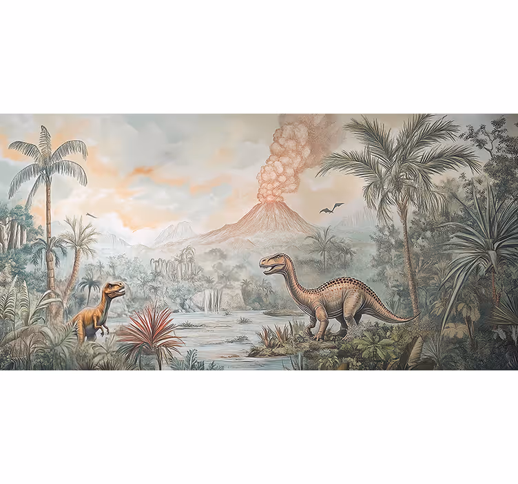 Tapisserie chambre enfant paysage jurassique - TenStickers