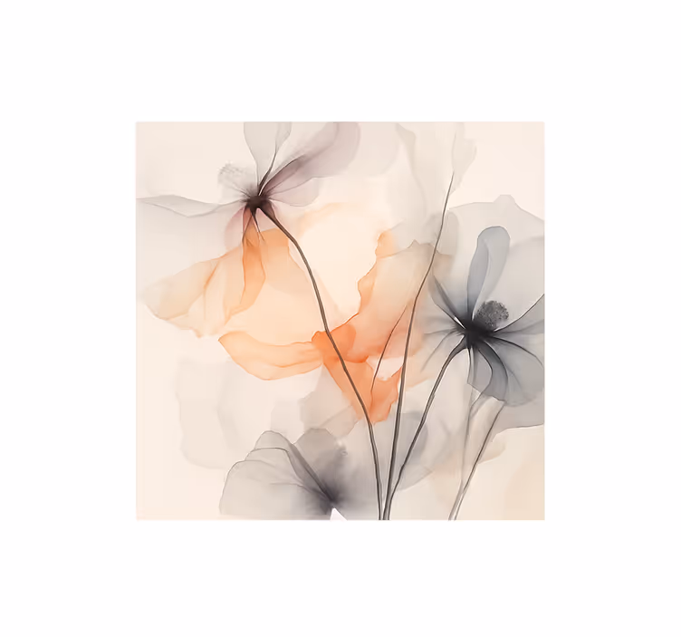 Tapisserie autres fleurs chiots aquarelle - TenStickers