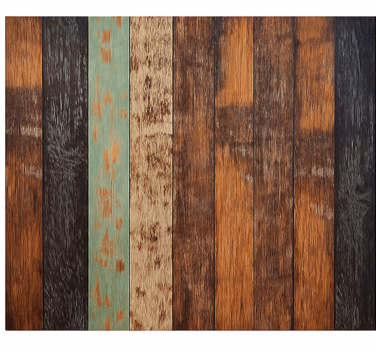 Tapisserie salon planches de bois colorées - TenStickers