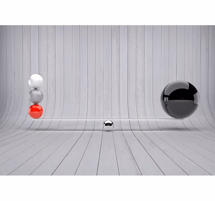 Tapisserie murale 3D style minimaliste billes en équilibre - TenStickers