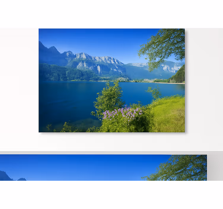 Tapisserie montagne calme du lac de montagne - TenStickers