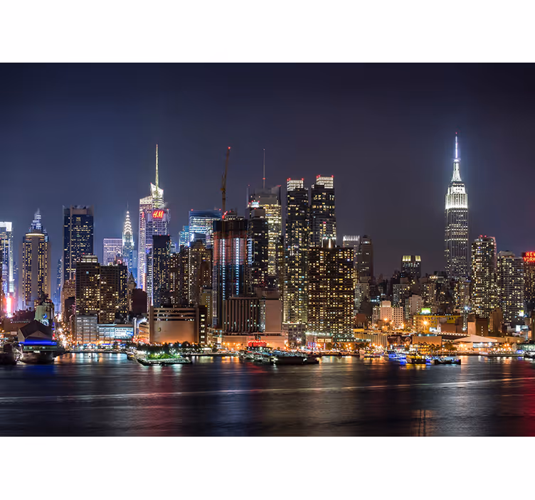 Tapisserie murale New York nuit urbaine - TenStickers