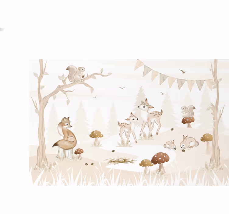 Papier peint forêt pour chambre enfant féerique - TenStickers