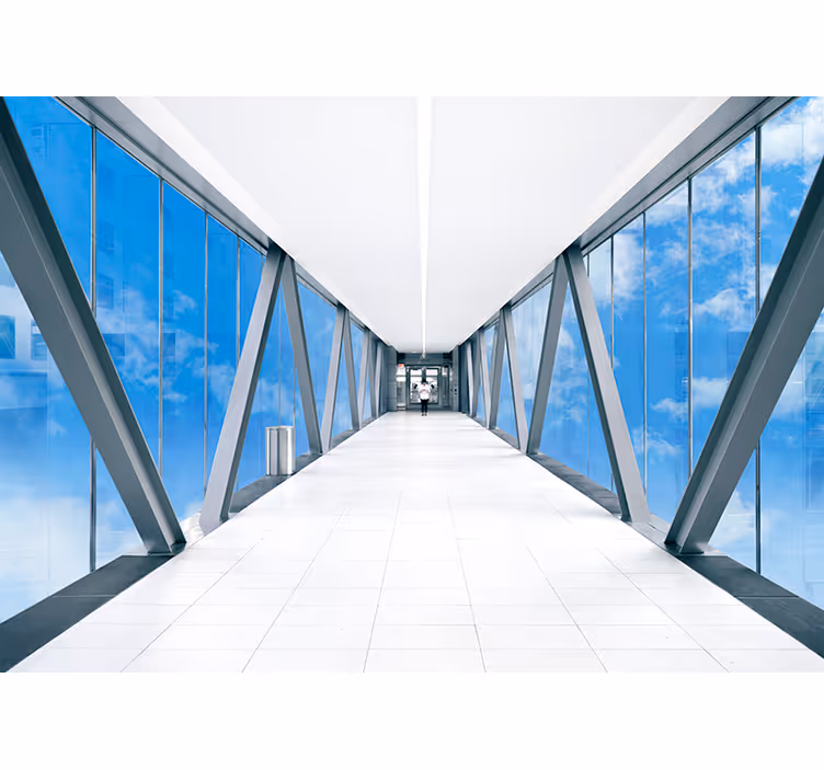 Tapisserie 3D vue imprenable sur le couloir - TenStickers