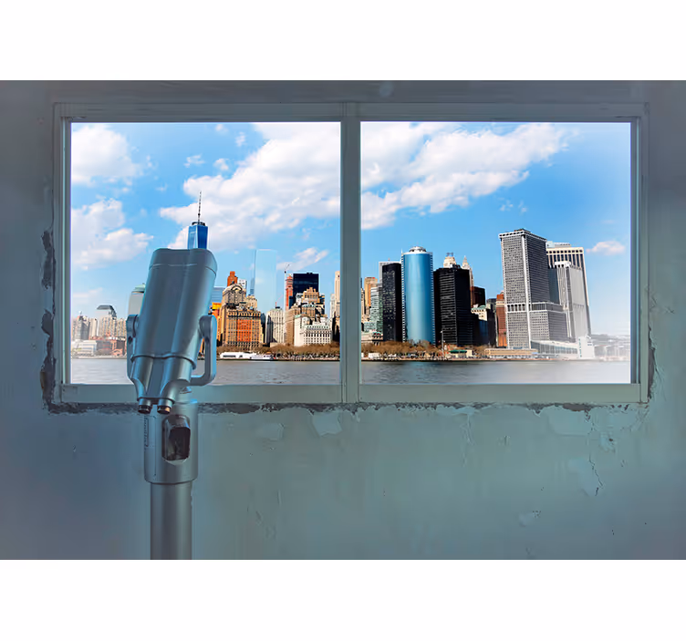 Tapisserie villes et pays vue sur l'horizon urbain - TenStickers