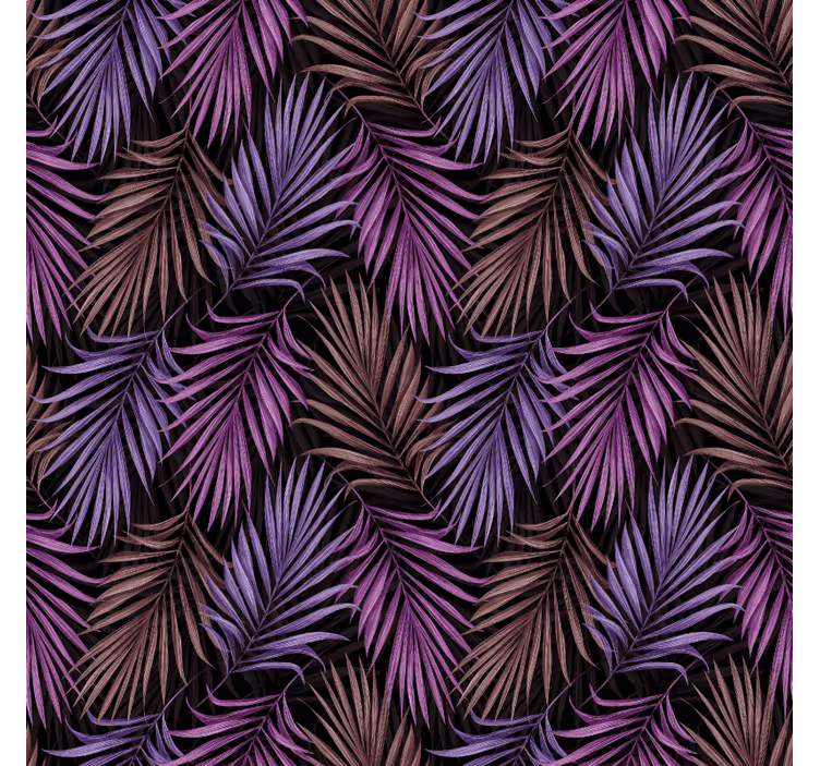 Tapisserie jungle motif feuilles violettes - TenStickers