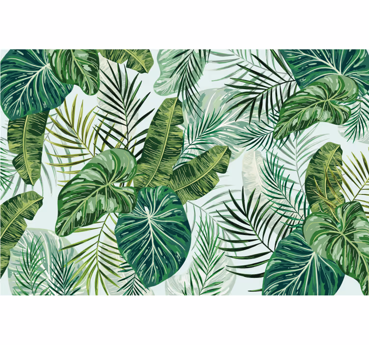 Tapisserie jungle autocollant table feuilles fougère - TenStickers