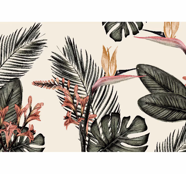 Tapisserie jungle charbon tropical - TenStickers