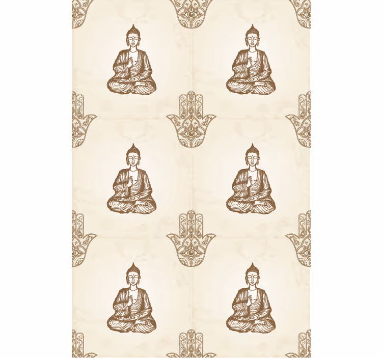 Tapisserie bouddha symbole de la main hamsa - TenStickers