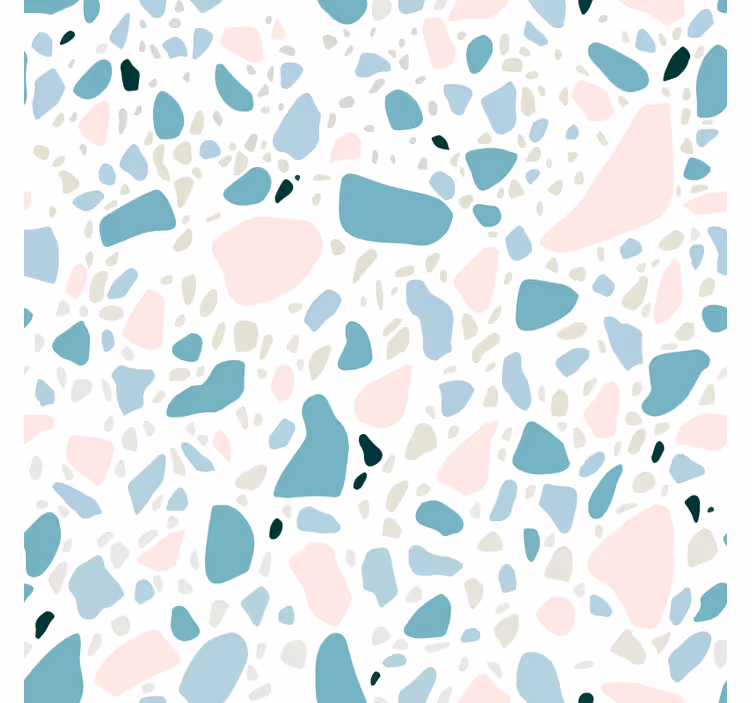 Tapisserie salle de bain motif carreaux terrazzo - TenStickers