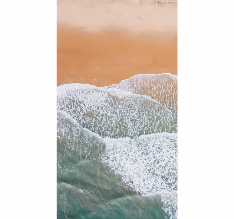 Tapisserie salle de bain mer avec grandes vagues - TenStickers