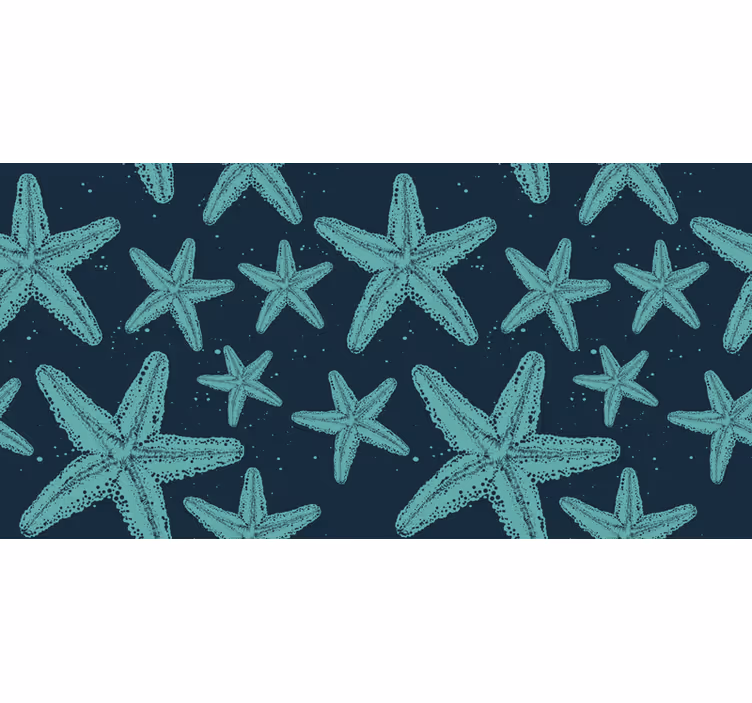 Tapisserie salle de bain étoiles de mer bleues - TenStickers