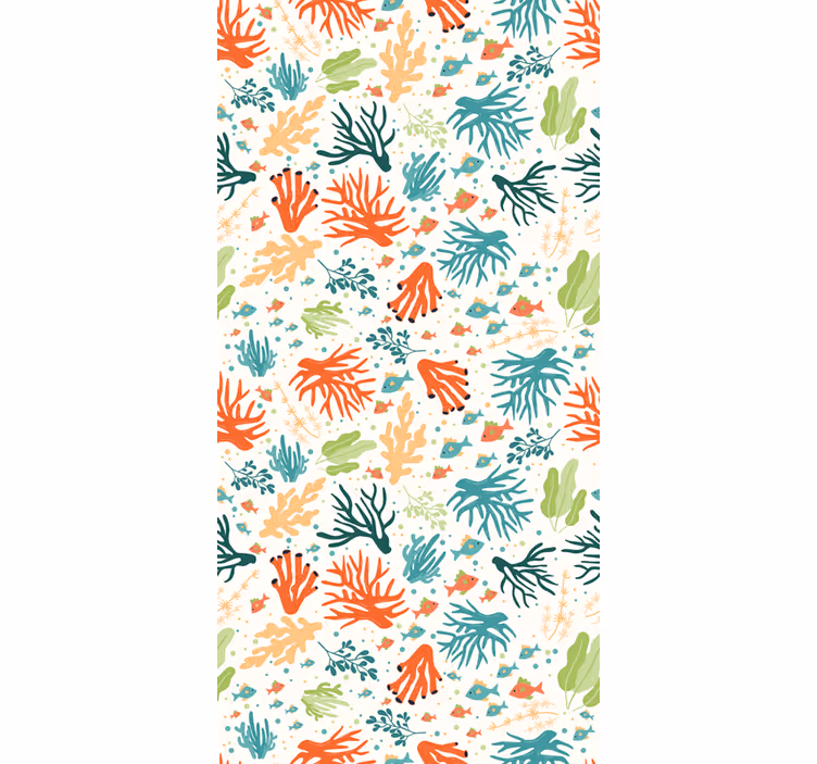 Tapisserie salle de bain corail coloré - TenStickers