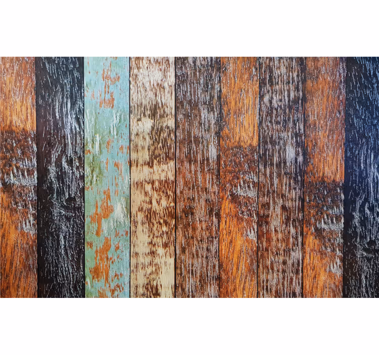 Tapisserie salle de bain carreaux en bois - TenStickers