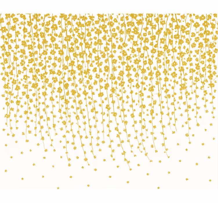 Tapisserie salle de bain cascade de fleurs - TenStickers