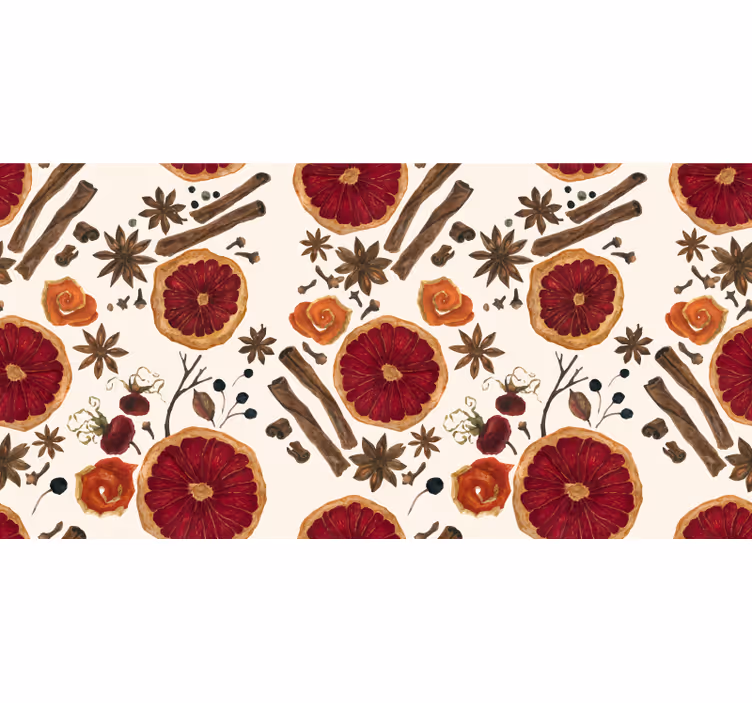 Tapisserie cuisine motif épices d'hiver - TenStickers