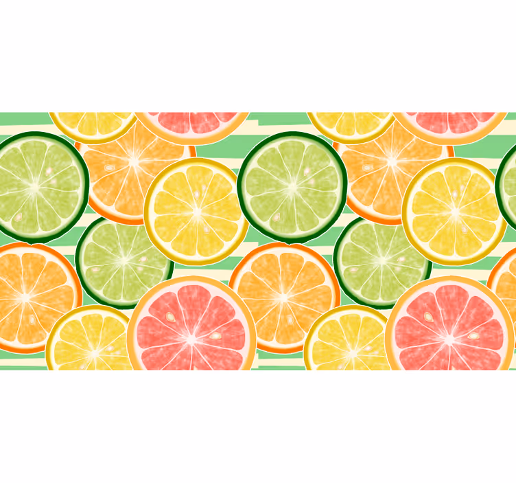 Tapisserie cuisine motif fruits d'agrumes - TenStickers