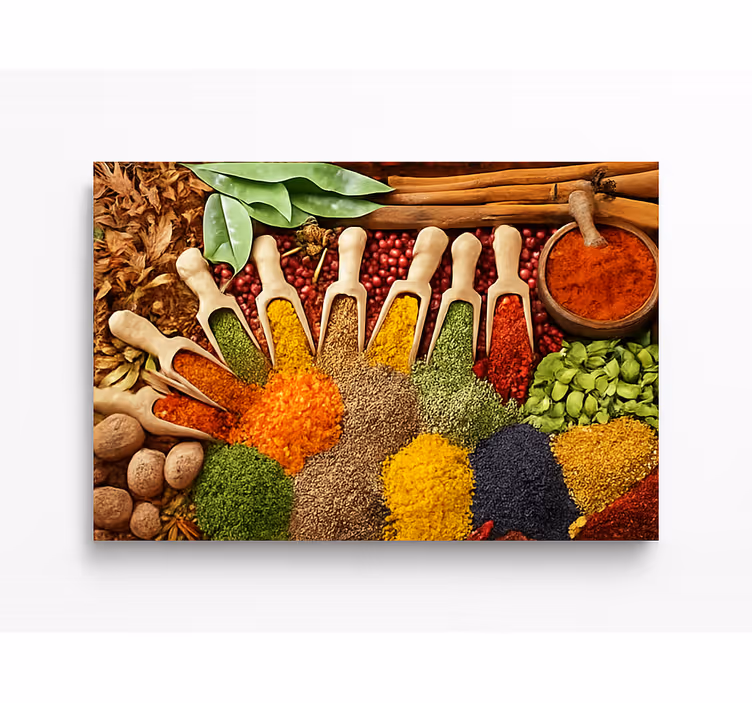 Tapisserie cuisine design épices réalistes - TenStickers