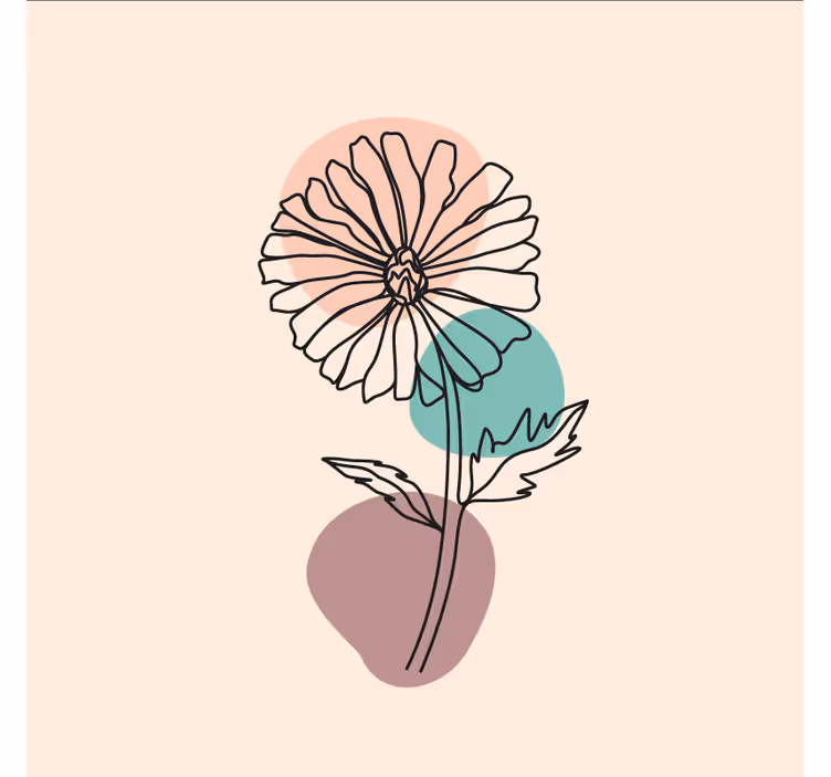 Tapisserie beige design floral marguerite nature - TenStickers