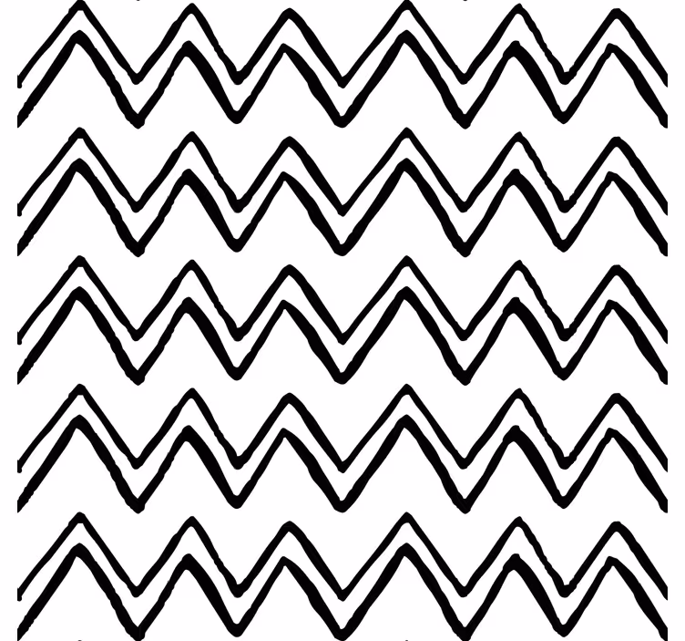 Tapisserie blanc design zigzag noir et blanc irrégulier - TenStickers