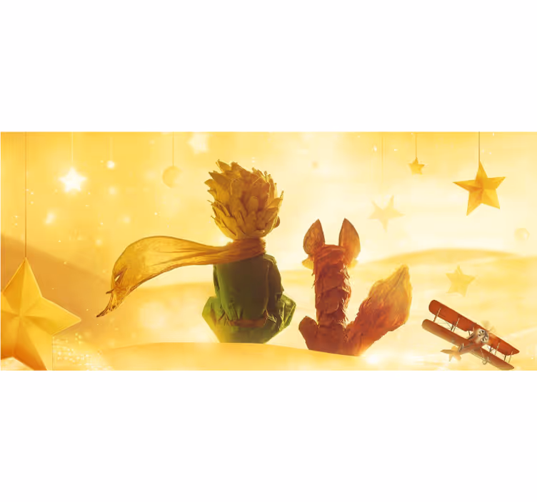 Tapisserie jaune design le petit prince - TenStickers